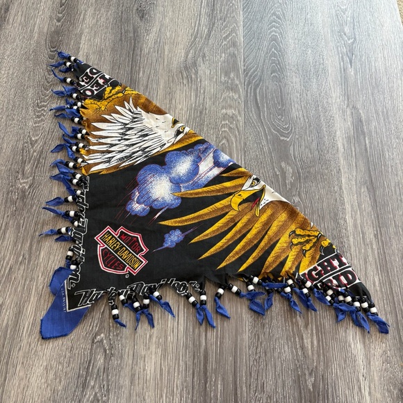 Harley-Davidson Accessories - Harley-Davidson Black and Gold Beaded Eagle Bandana